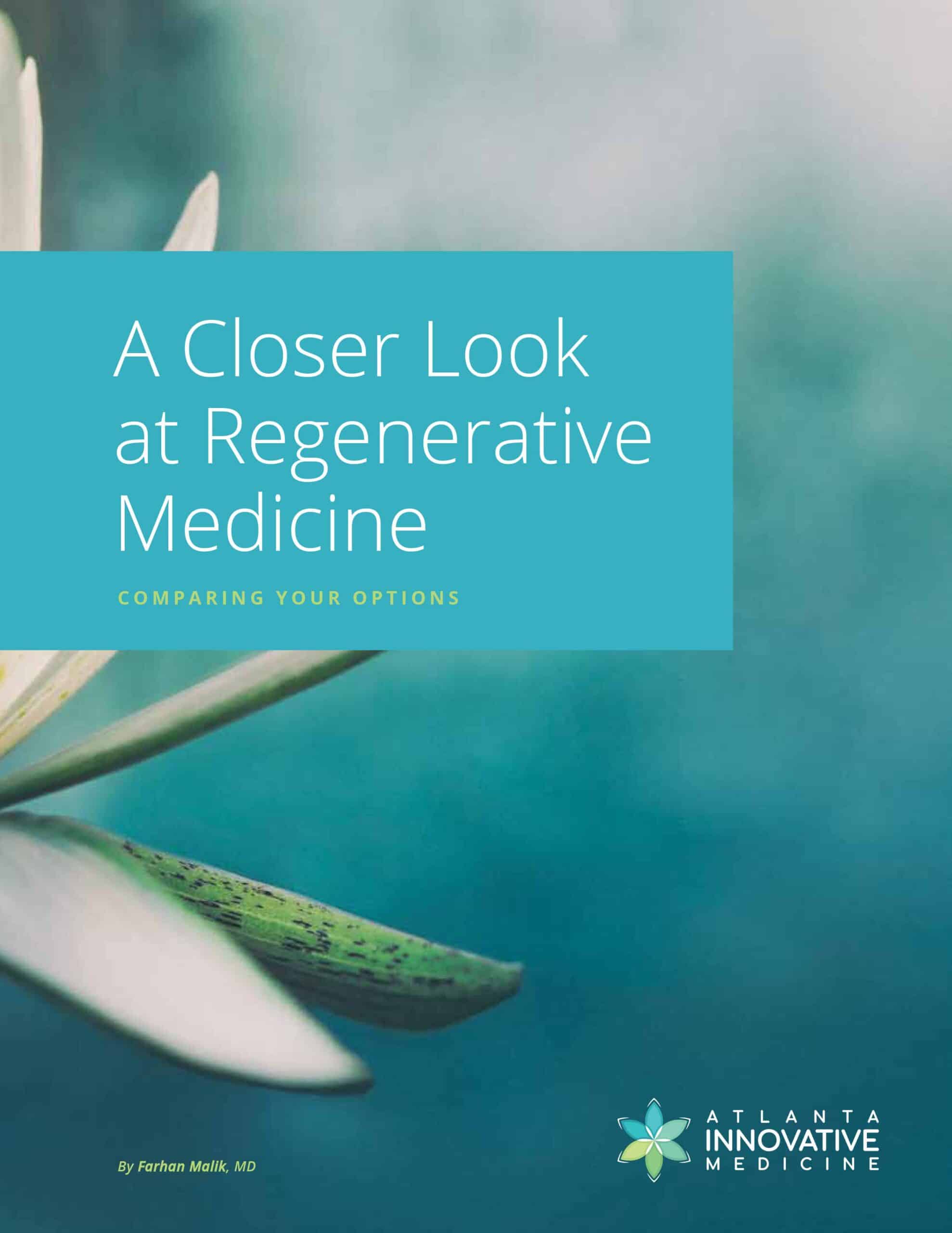 Image of "A Closer Look at Regenerative Medicine" book cover.
